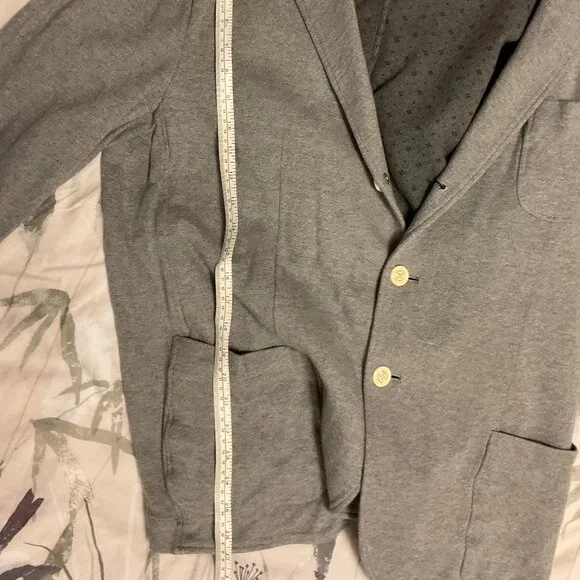 Massimo Dutti Grey Knit Blazer Jacket 48R Soft Tailored Casual - Picture 8 of 11